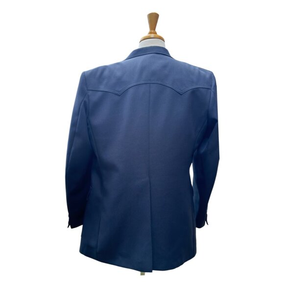 Levi's Western Wear Vintage 1970's Men's Blazer Navy Blue Size 44R EUC - Picture 4 of 9